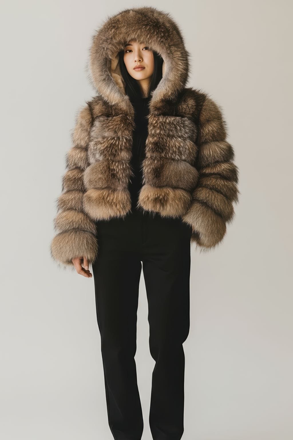 Manteau fourrure femme capuche Héritage fourrure