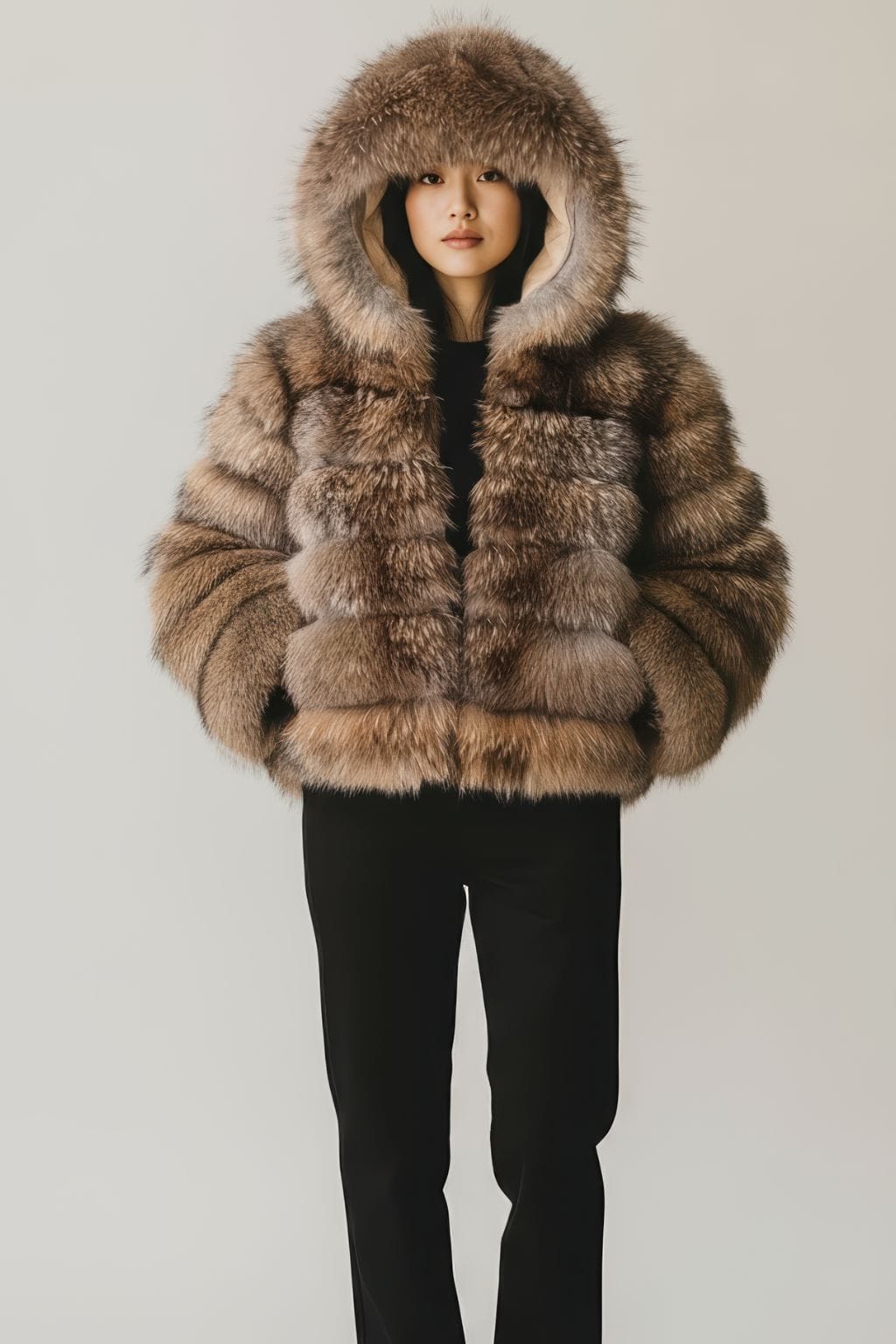 Manteau fourrure femme capuche Héritage fourrure