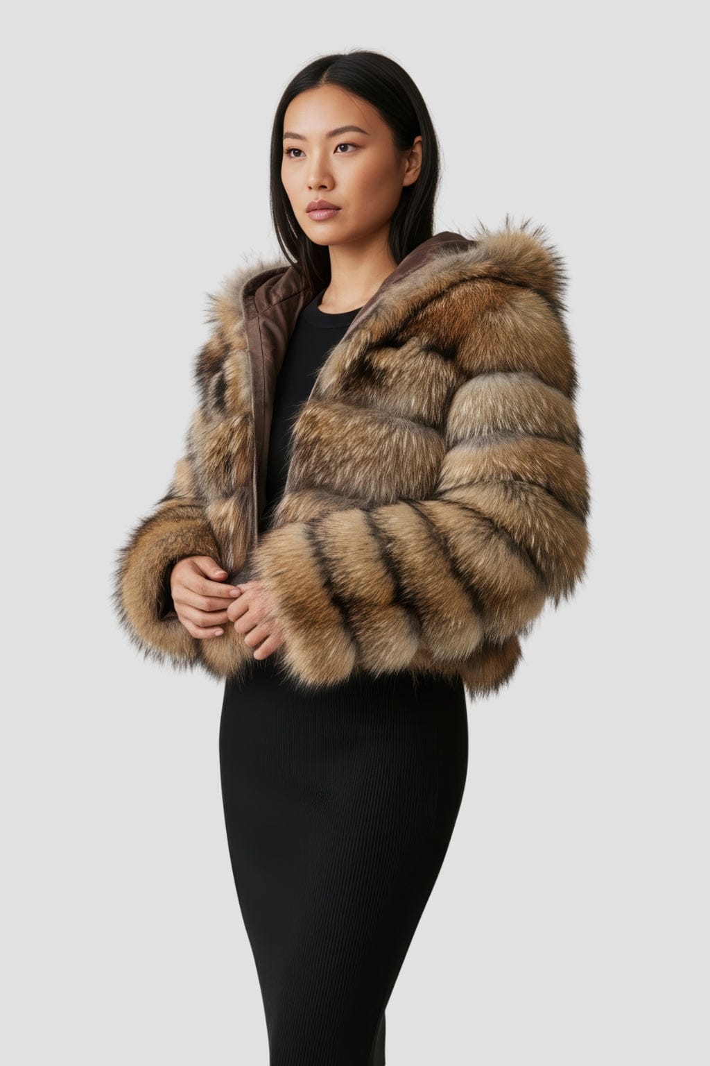 Manteau fourrure femme capuche Héritage fourrure
