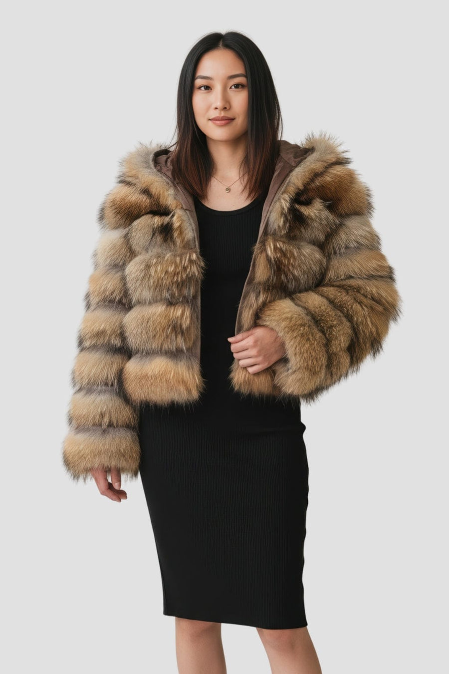 Manteau fourrure femme capuche Héritage fourrure