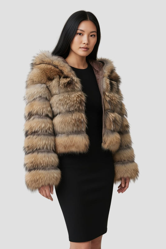 Manteau fourrure femme capuche Héritage fourrure