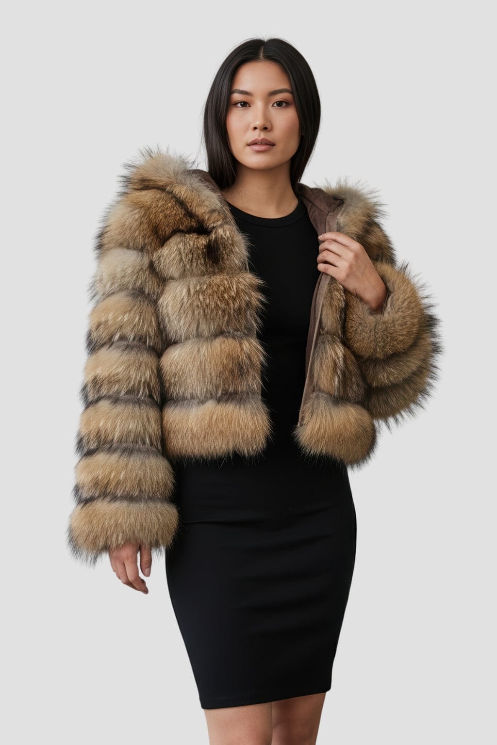 Manteau fourrure femme capuche Héritage fourrure
