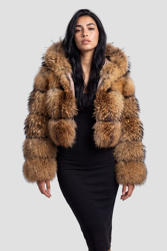 Manteau fourrure femme capuche Héritage fourrure