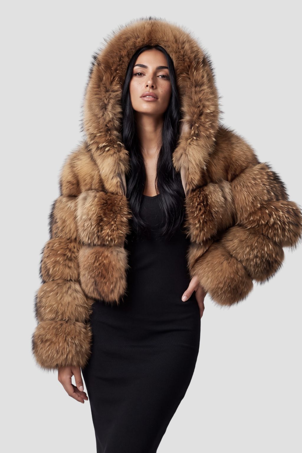 Manteau fourrure femme capuche Héritage fourrure