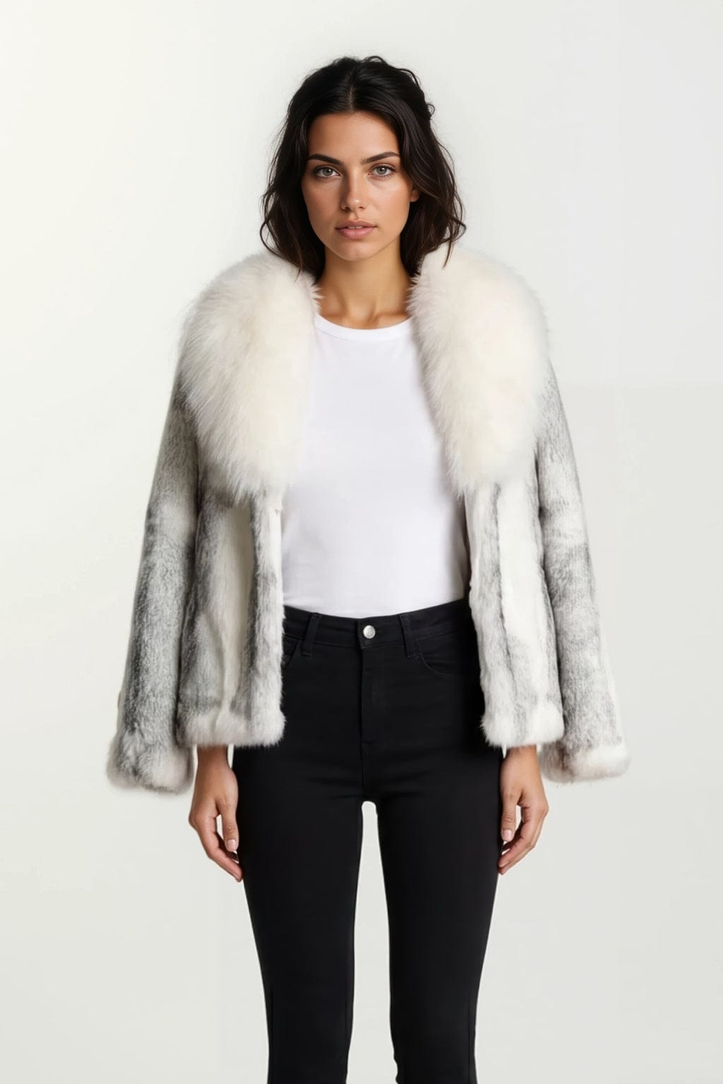 Manteau fourrure femme col épais Héritage fourrure