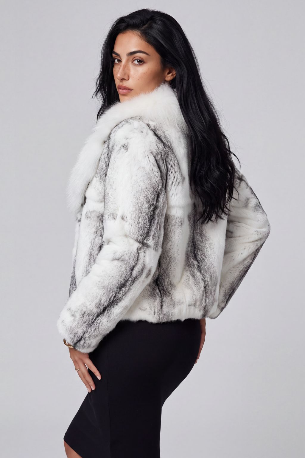 Manteau fourrure femme col épais Héritage fourrure
