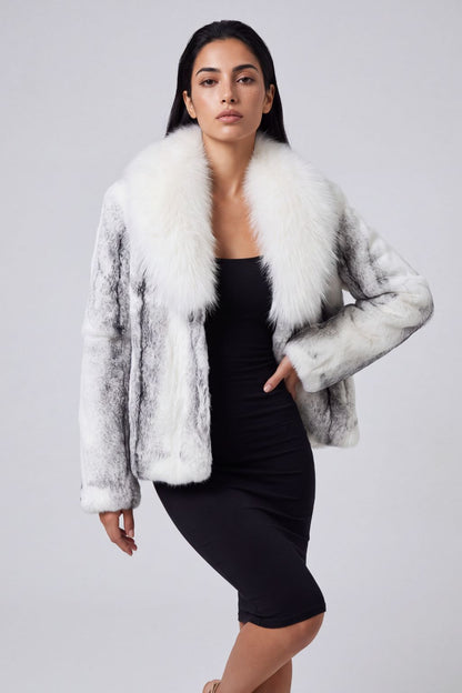 Manteau fourrure femme col épais Héritage fourrure