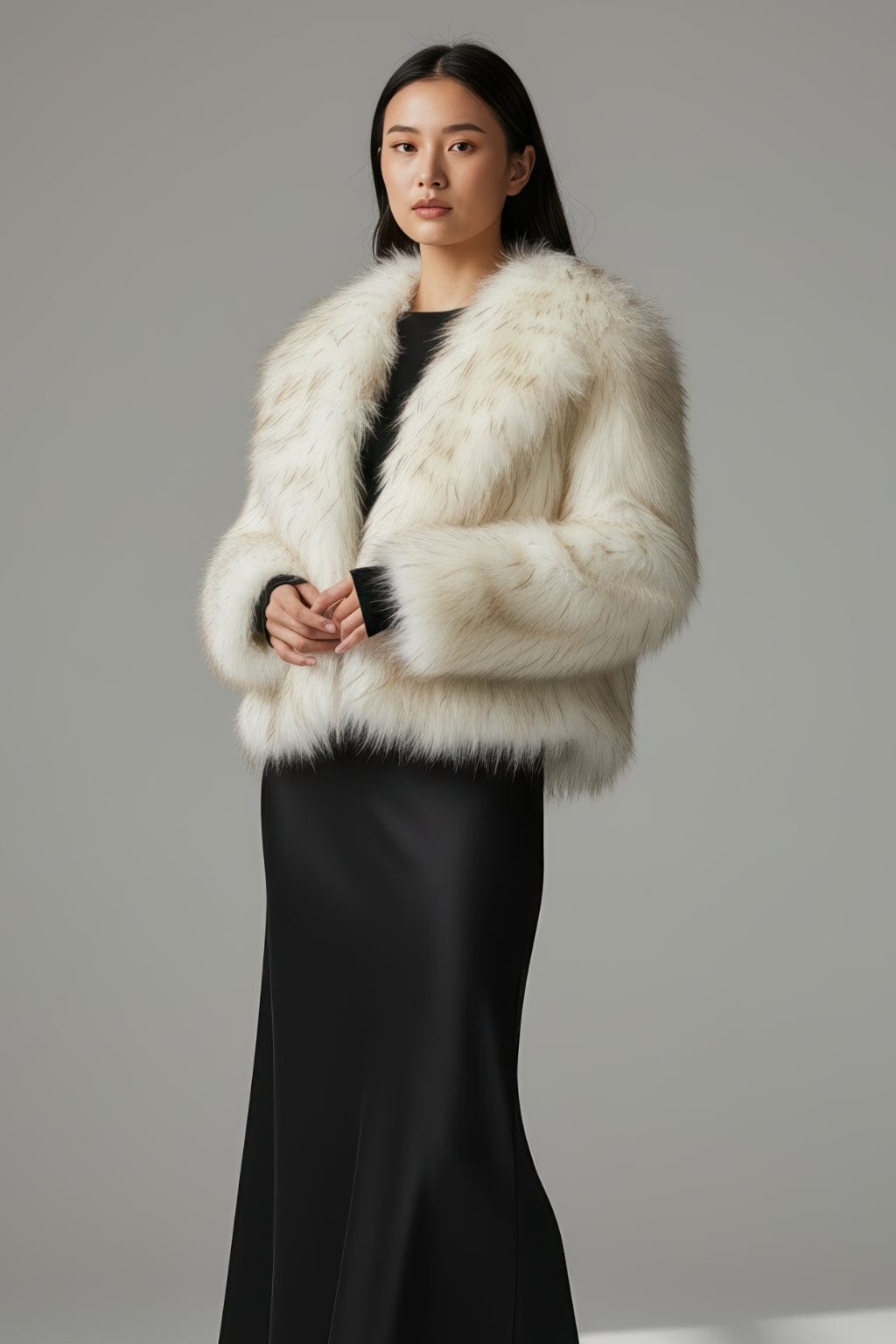 Manteau fourrure femme crème Héritage fourrure