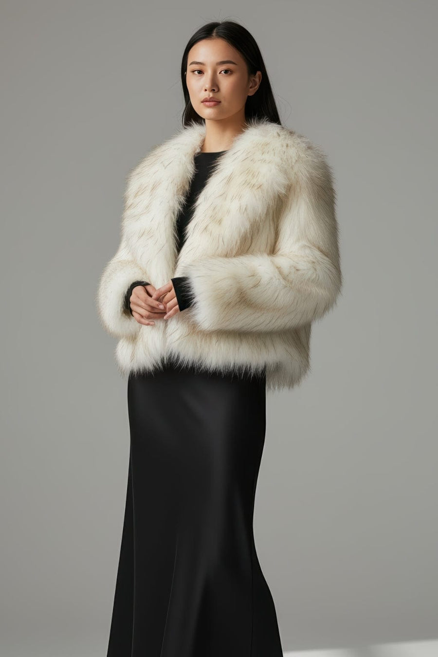 Manteau fourrure femme crème Héritage fourrure