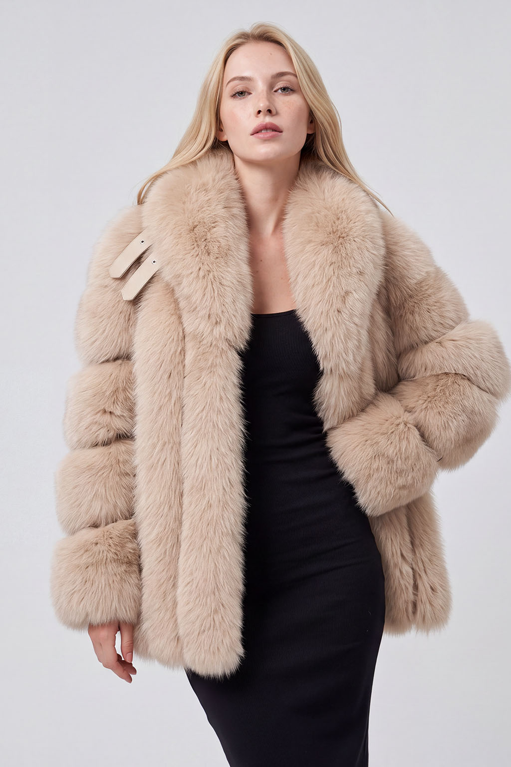 Manteau fourrure femme crème Héritage fourrure