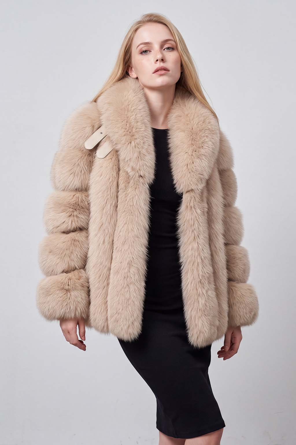 Manteau fourrure femme crème Héritage fourrure