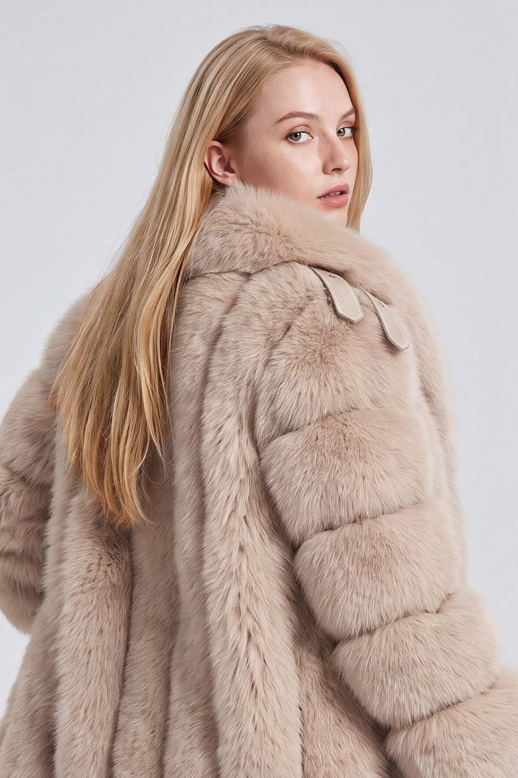 Manteau fourrure femme crème Héritage fourrure