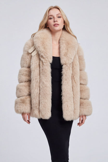 Manteau fourrure femme crème Héritage fourrure