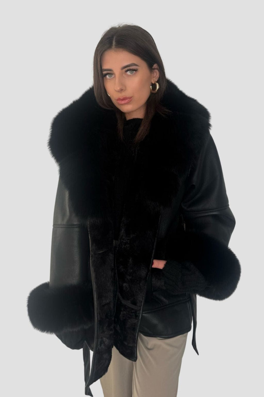 Manteau fourrure femme cuir Héritage fourrure