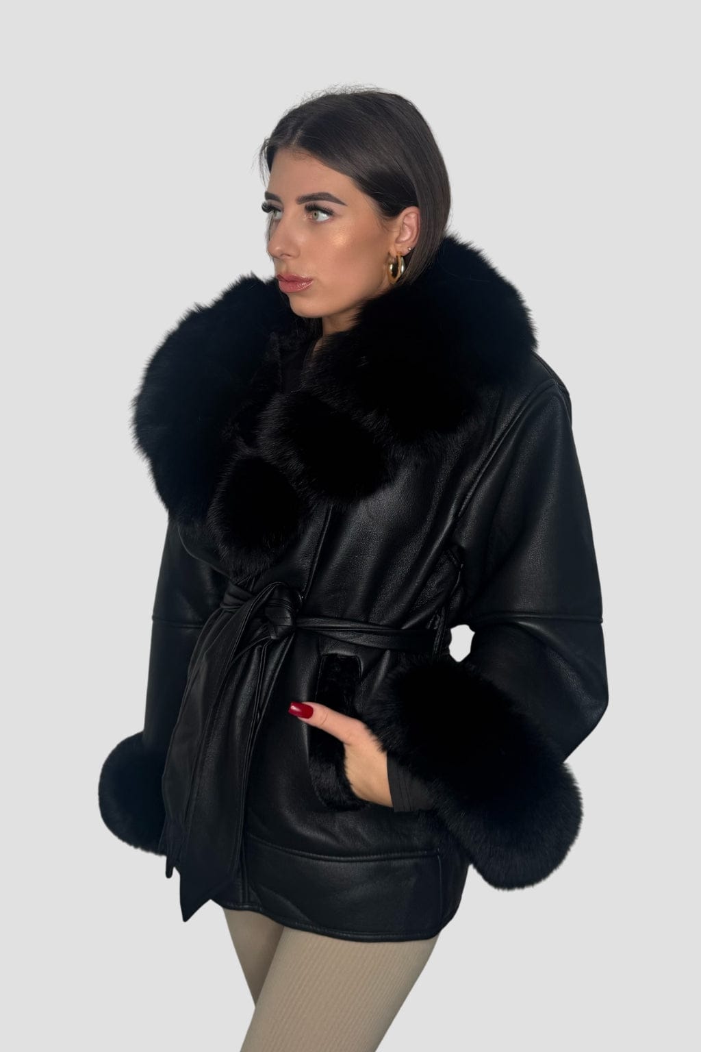 Manteau fourrure femme cuir Héritage fourrure