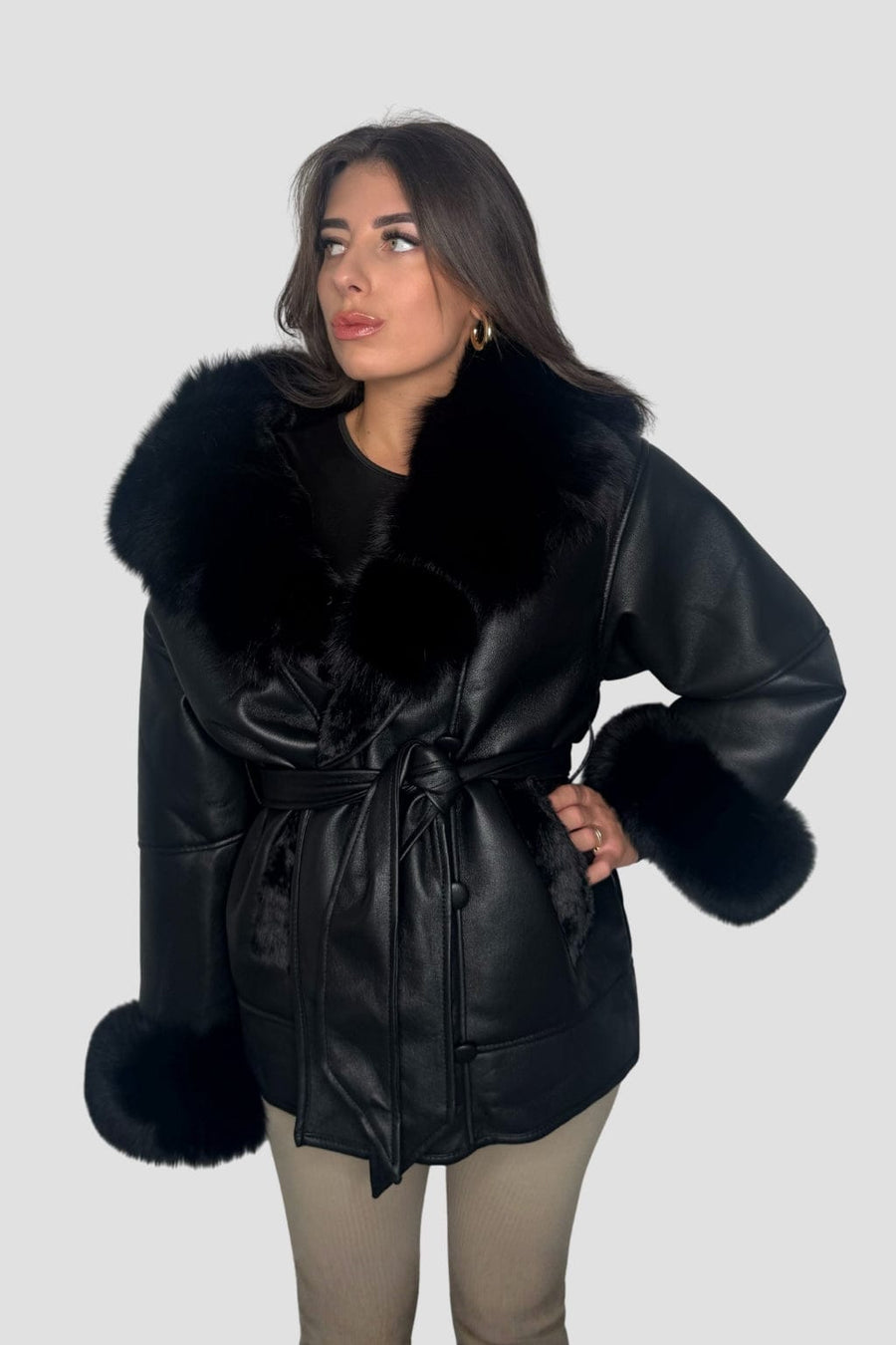 Manteau fourrure femme cuir Héritage fourrure