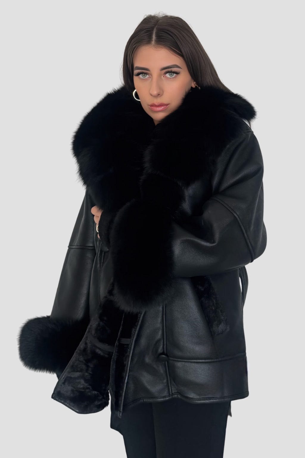 Manteau fourrure femme cuir Héritage fourrure