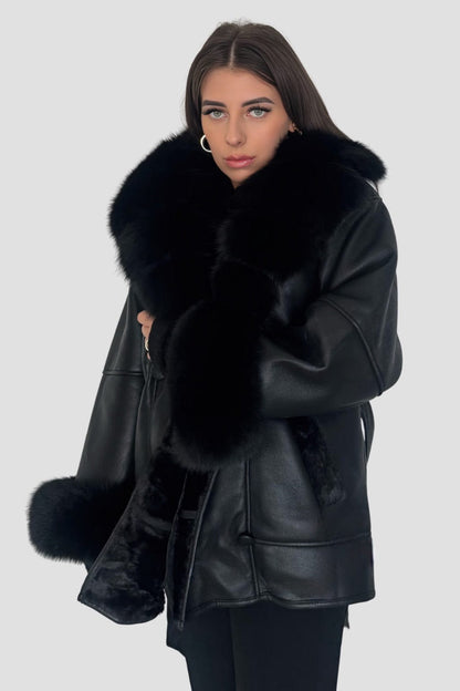 Manteau fourrure femme cuir Héritage fourrure