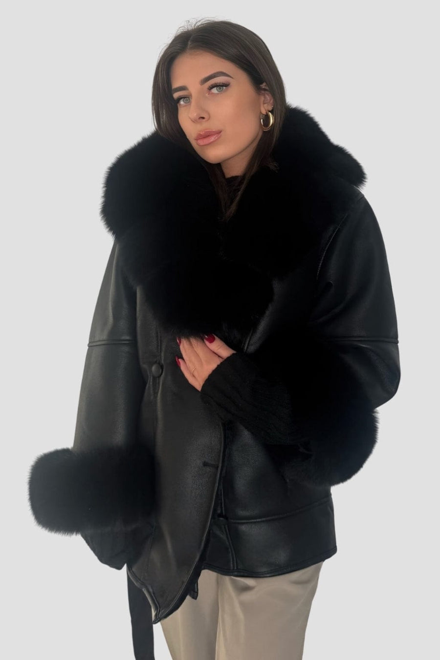 Manteau fourrure femme cuir Héritage fourrure