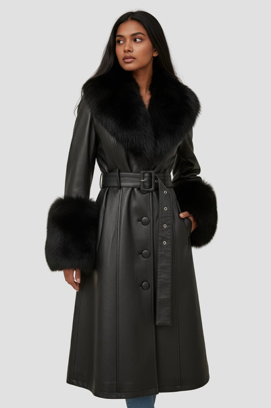 Manteau fourrure femme cuir Héritage fourrure