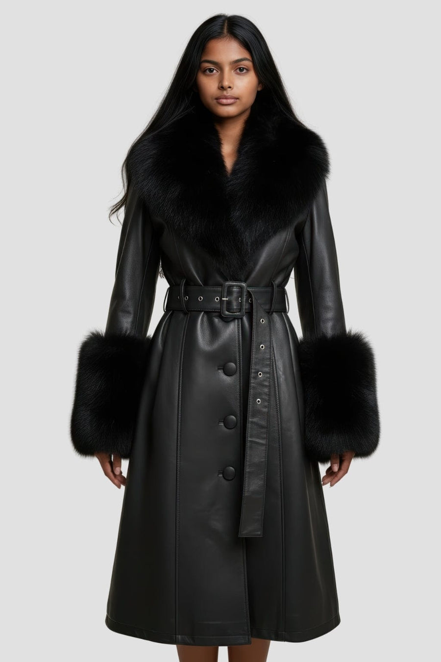 Manteau fourrure femme cuir Héritage fourrure
