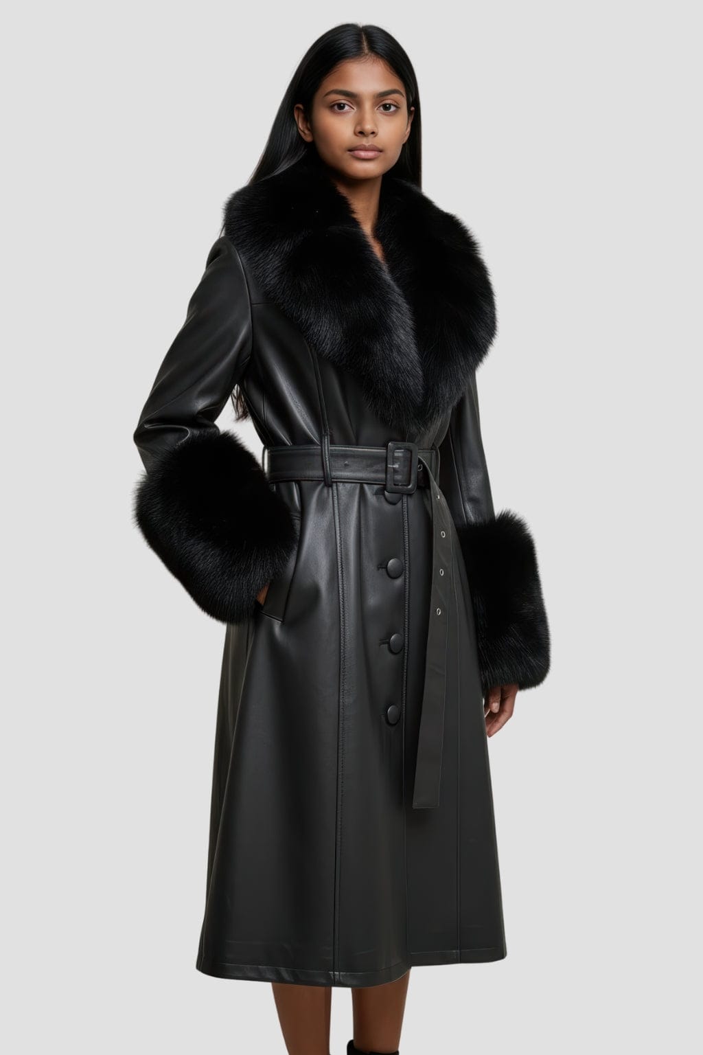 Manteau fourrure femme cuir Héritage fourrure
