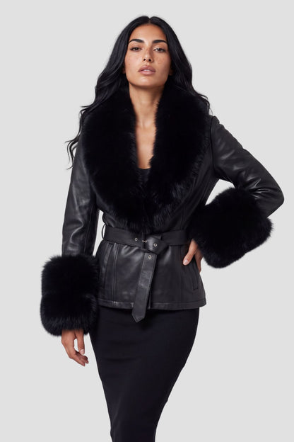 Manteau fourrure femme cuir Héritage fourrure