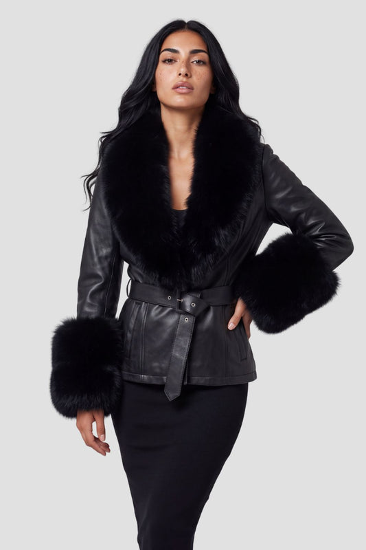 Manteau fourrure femme cuir Héritage fourrure