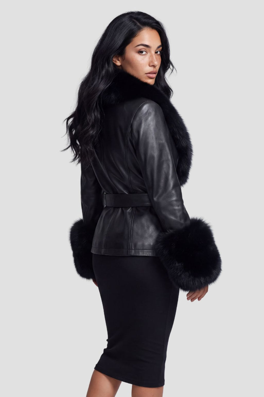 Manteau fourrure femme cuir Héritage fourrure