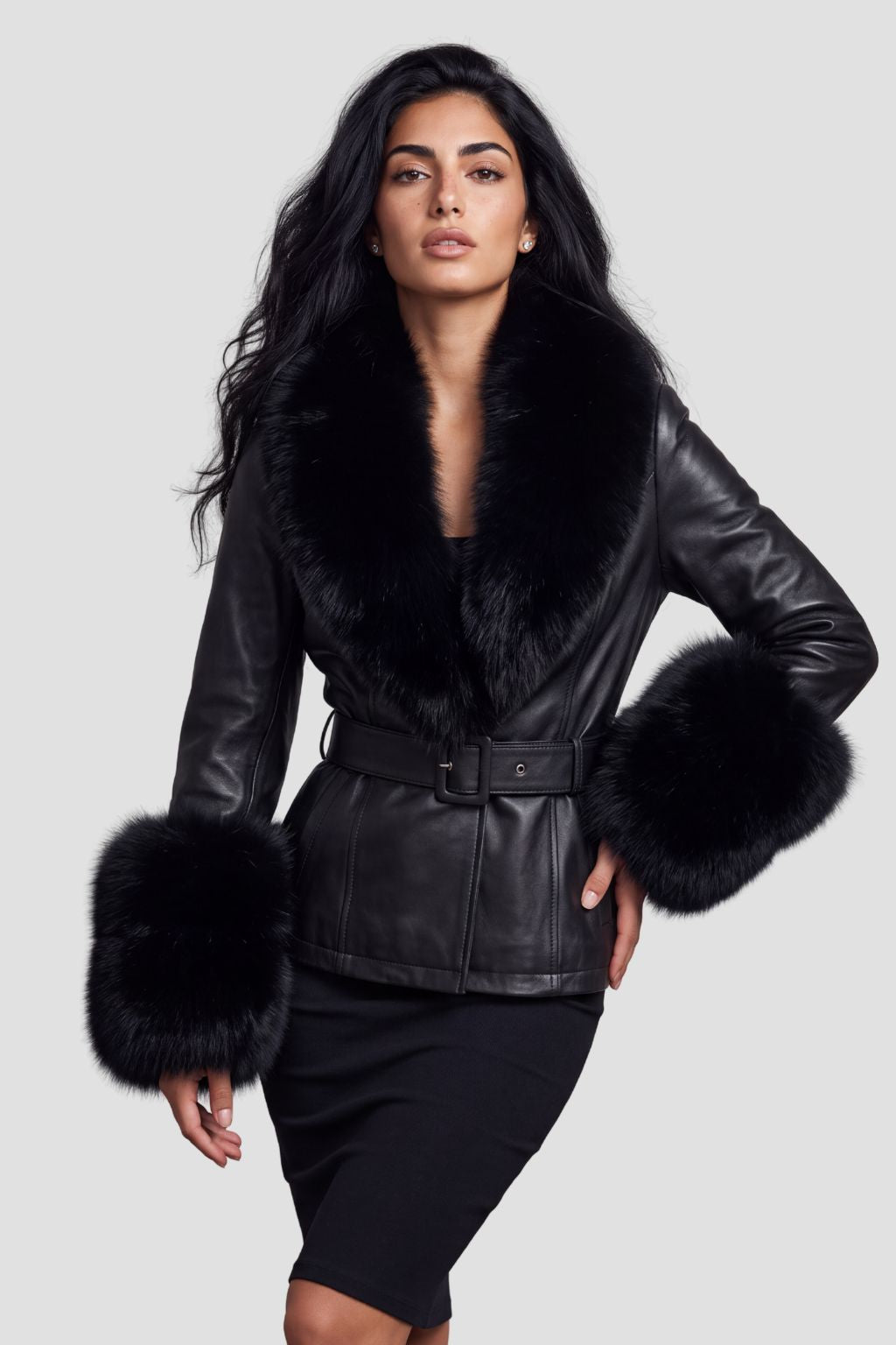 Manteau fourrure femme cuir Héritage fourrure