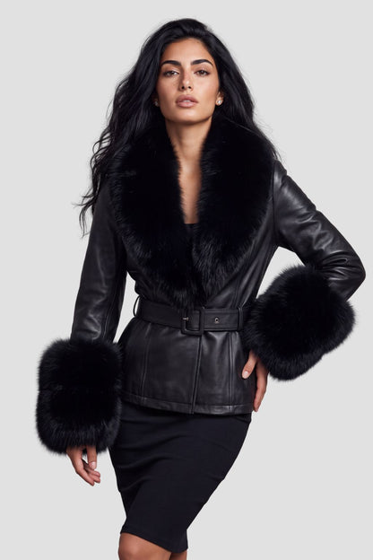Manteau fourrure femme cuir Héritage fourrure