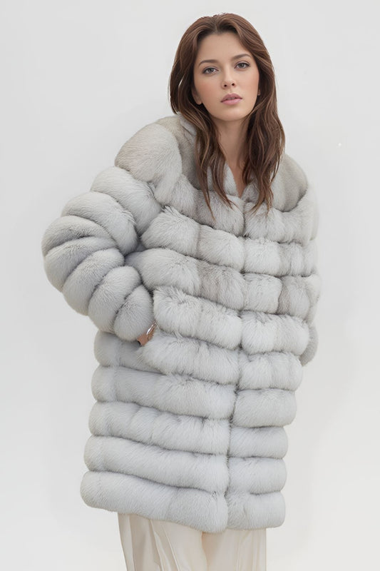 Manteau fourrure femme long blanc Héritage fourrure