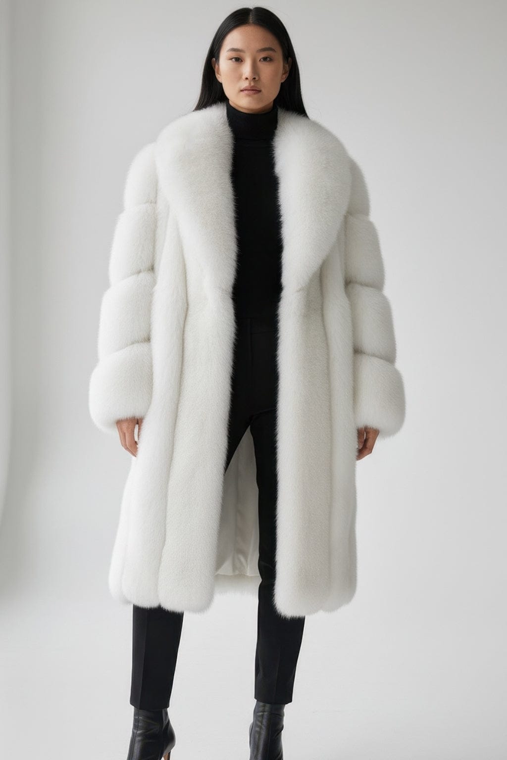 Manteau fourrure femme long blanc Héritage fourrure