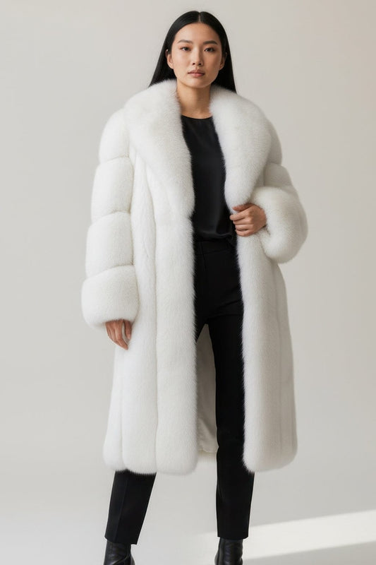 Manteau fourrure femme long blanc Héritage fourrure