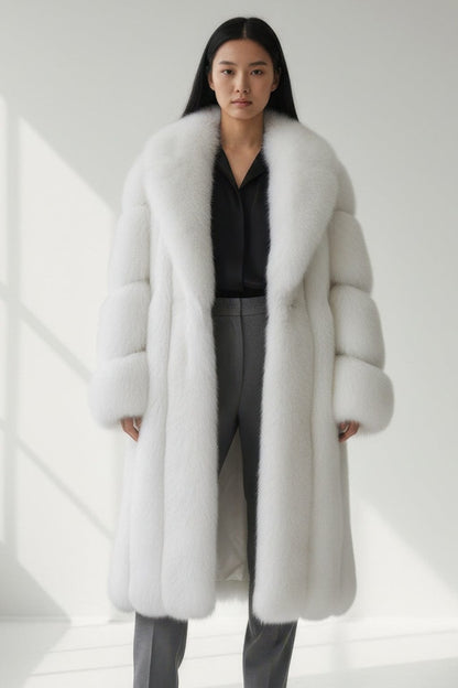 Manteau fourrure femme long blanc Héritage fourrure