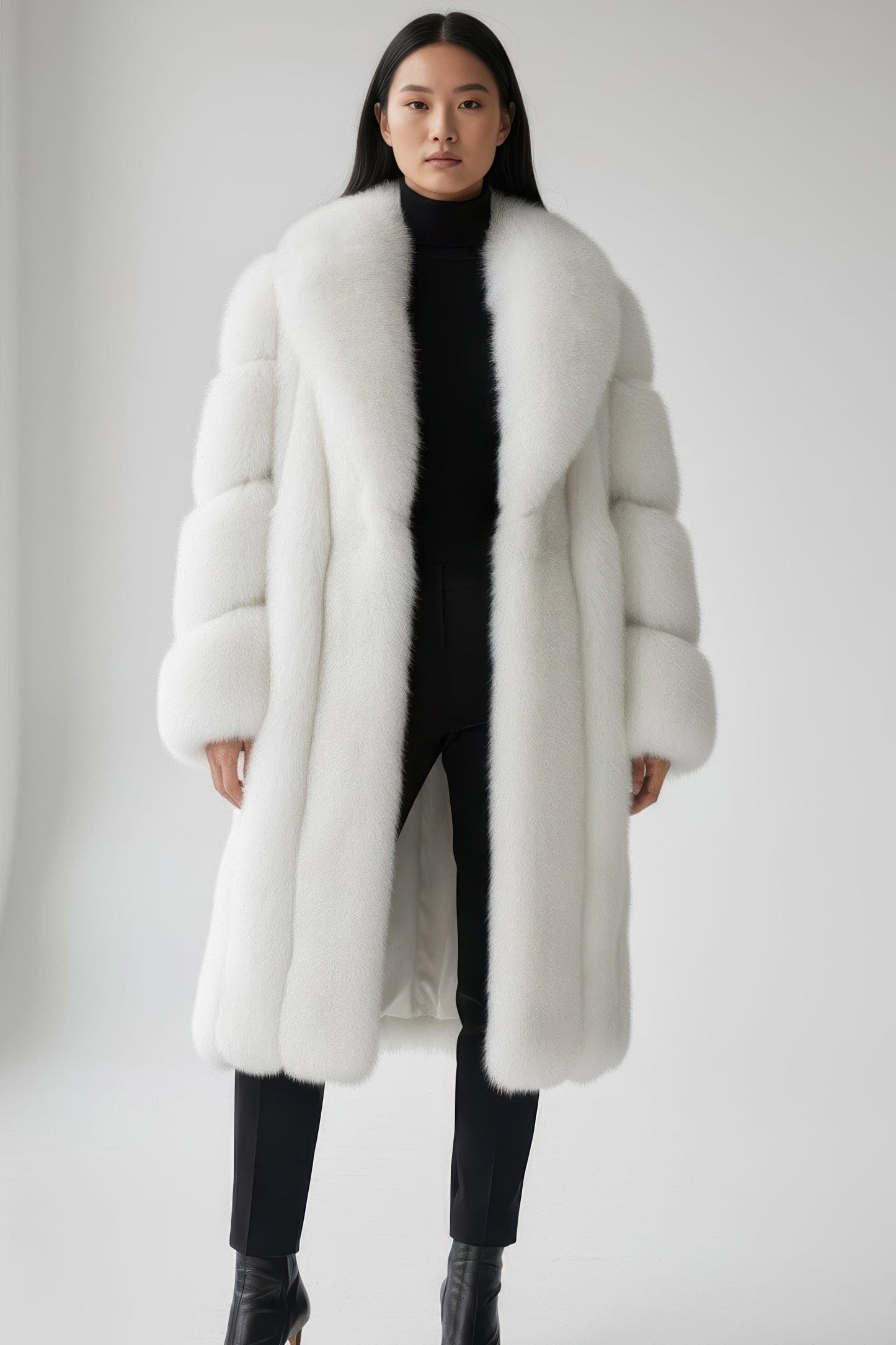 Manteau fourrure femme long blanc Héritage fourrure