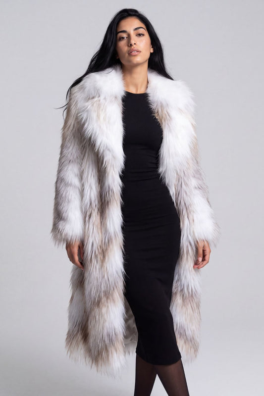 Manteau fourrure femme long blanc Héritage fourrure