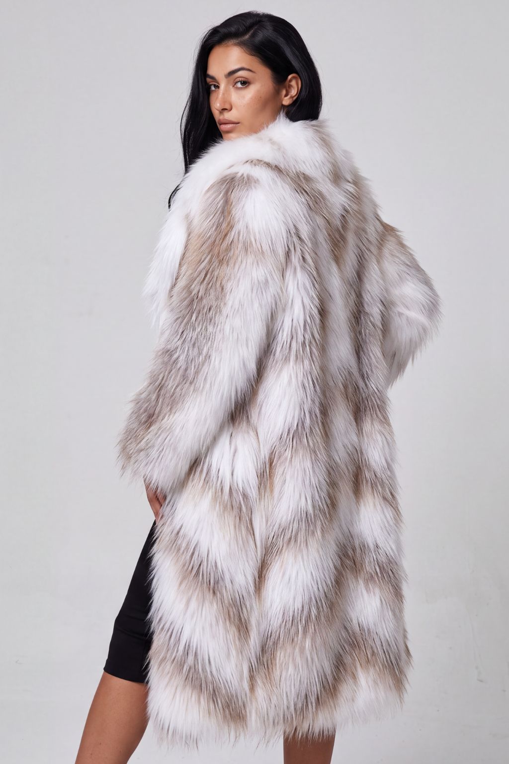 Manteau fourrure femme long blanc Héritage fourrure