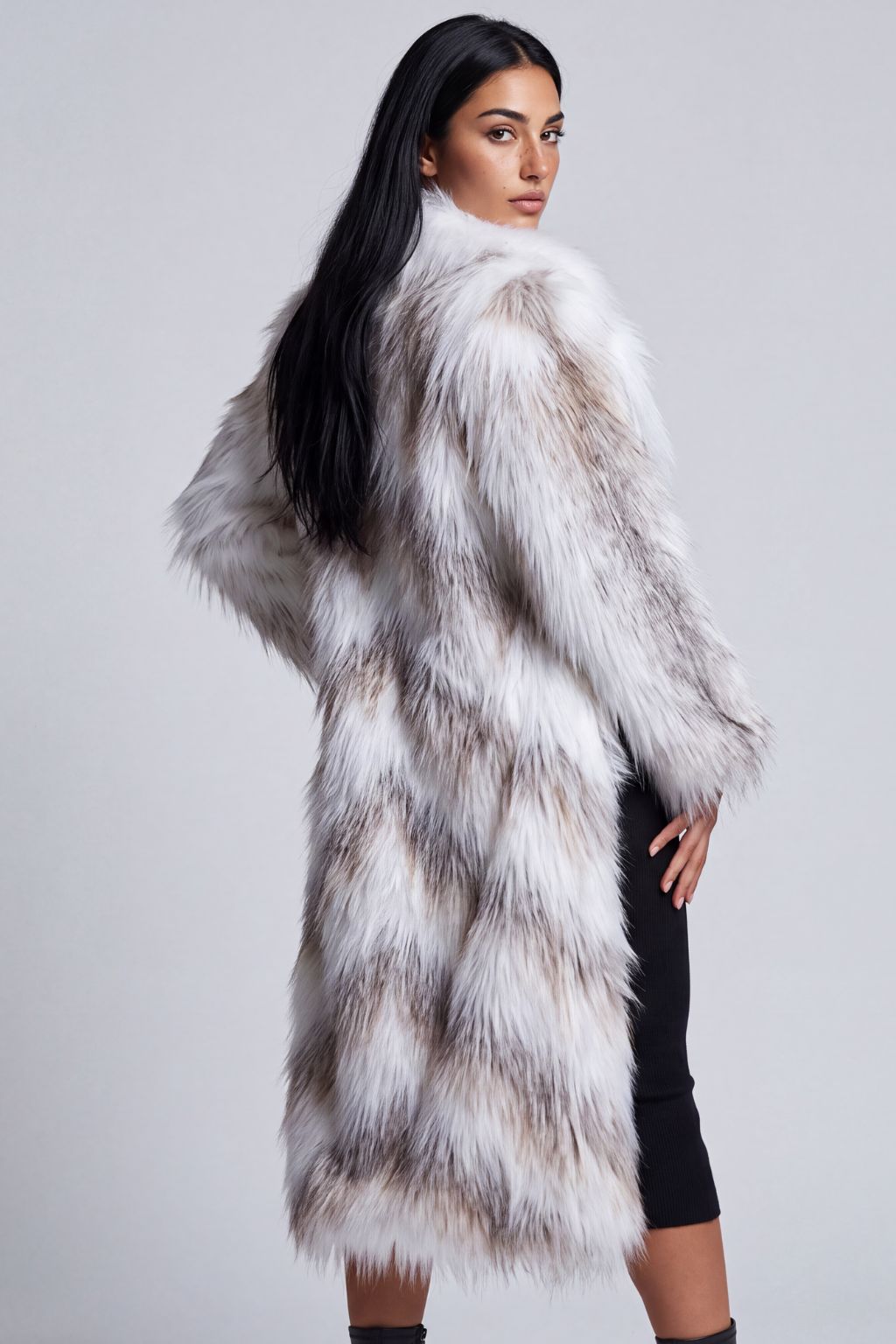 Manteau fourrure femme long blanc Héritage fourrure