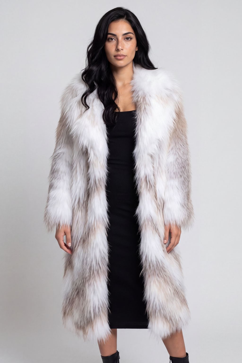 Manteau fourrure femme long blanc Héritage fourrure