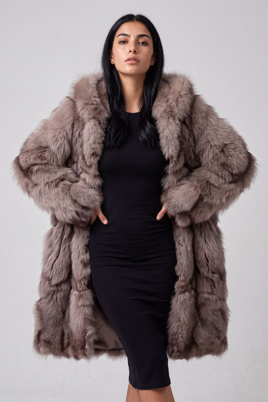 Manteau fourrure femme long marron Héritage fourrure
