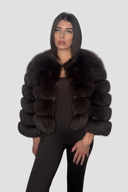 Manteau fourrure femme marron Héritage fourrure