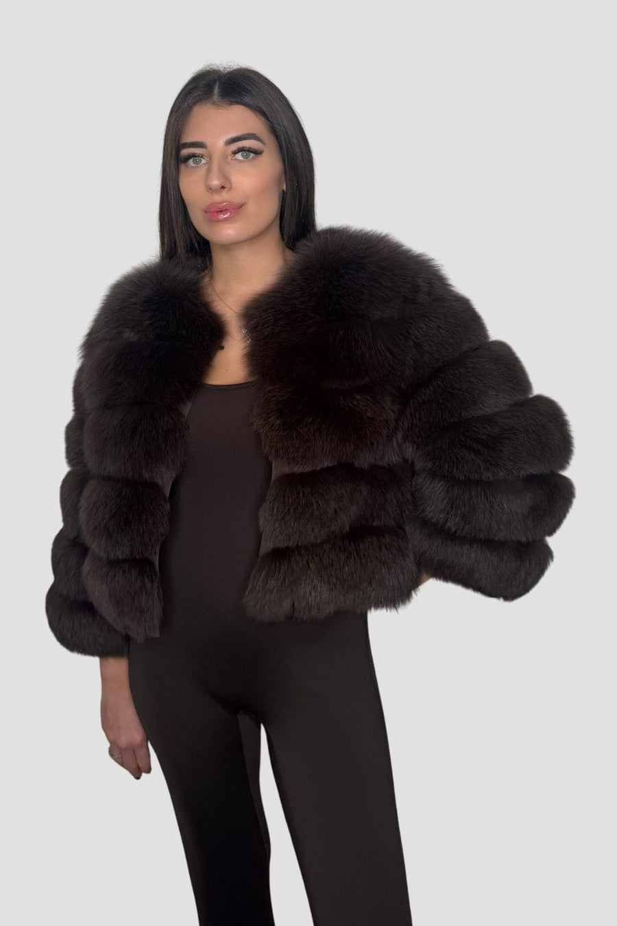 Manteau fourrure femme marron Héritage fourrure