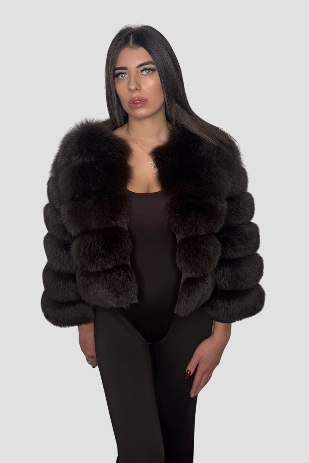 Manteau fourrure femme marron Héritage fourrure