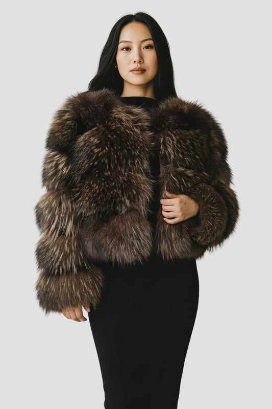 Manteau fourrure femme marron Héritage fourrure