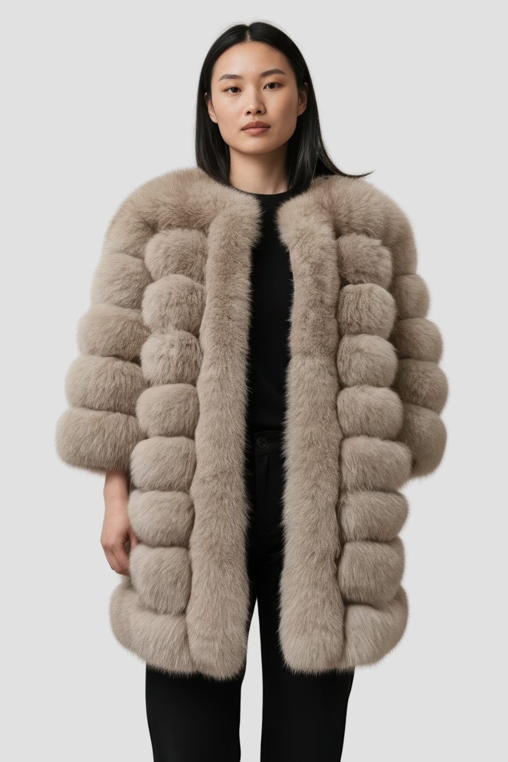 Manteau fourrure femme marron clair Héritage fourrure