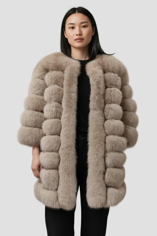 Manteau fourrure femme marron clair Héritage fourrure