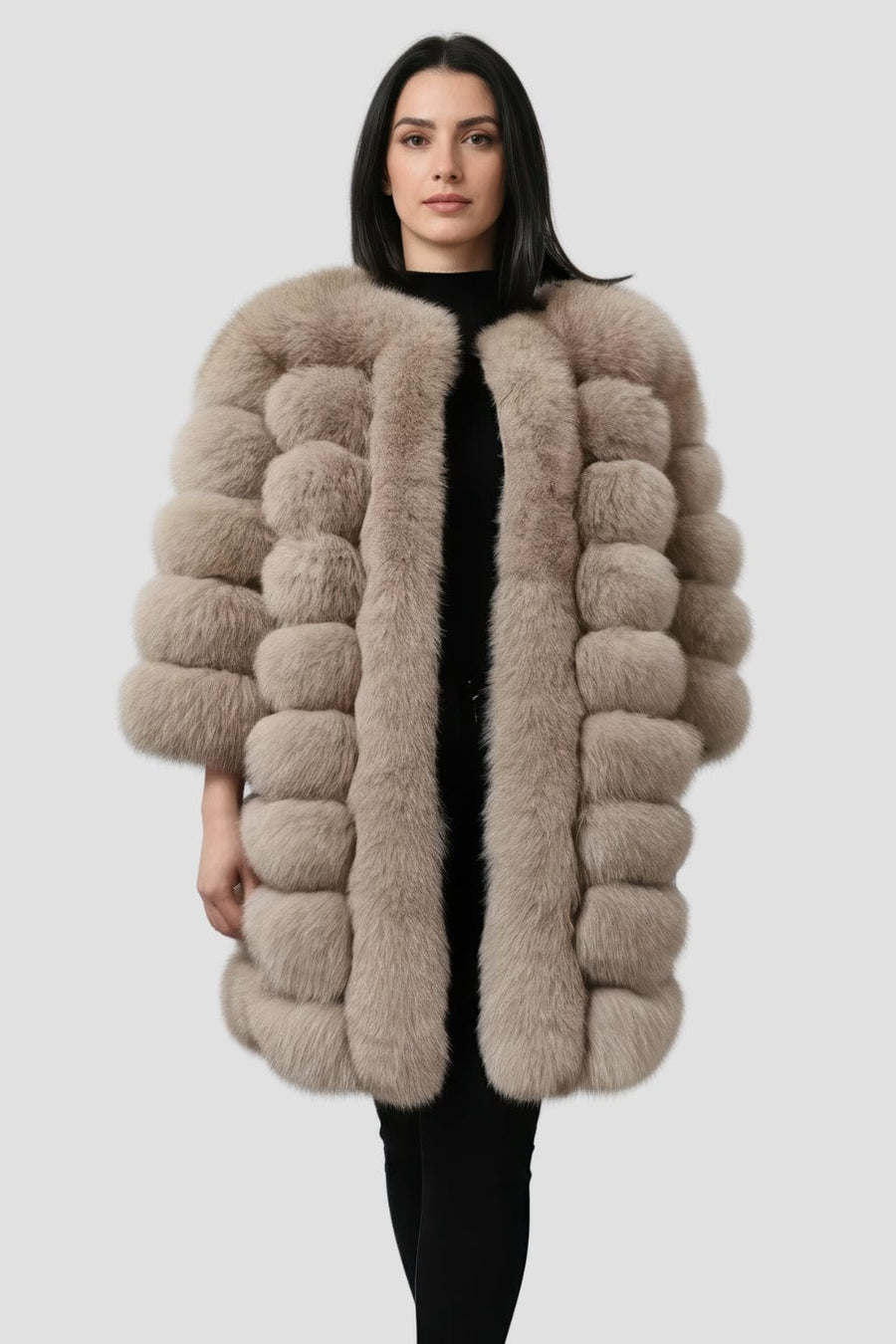 Manteau fourrure femme marron clair Héritage fourrure
