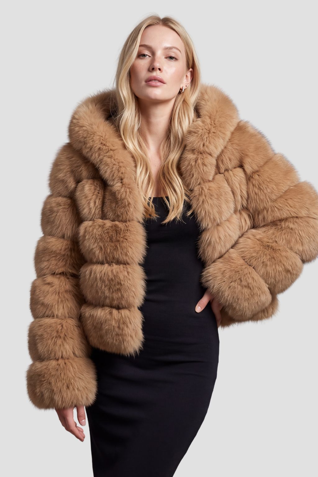 Manteau fourrure femme marron clair Héritage fourrure