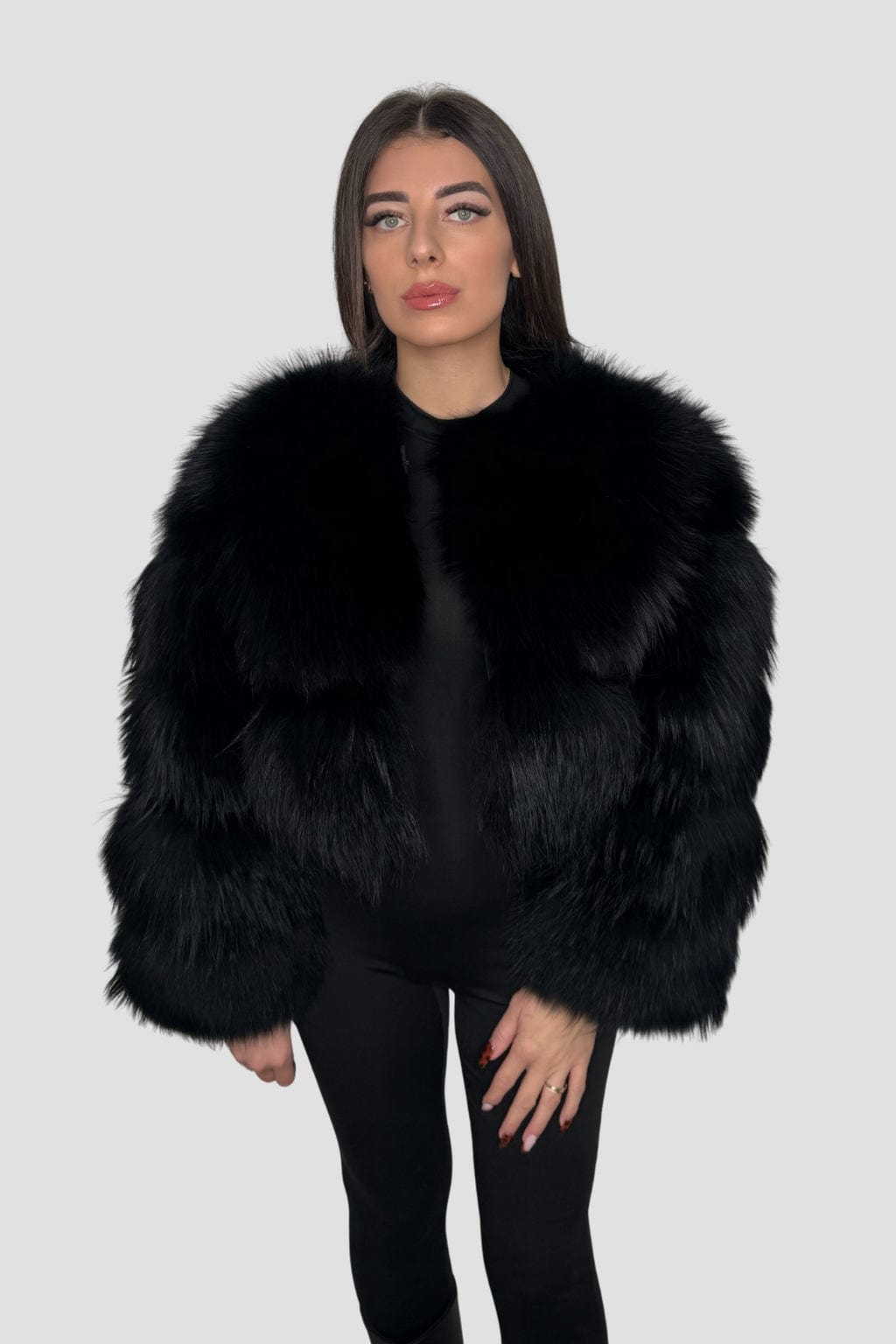 Manteau fourrure femme noir Héritage fourrure